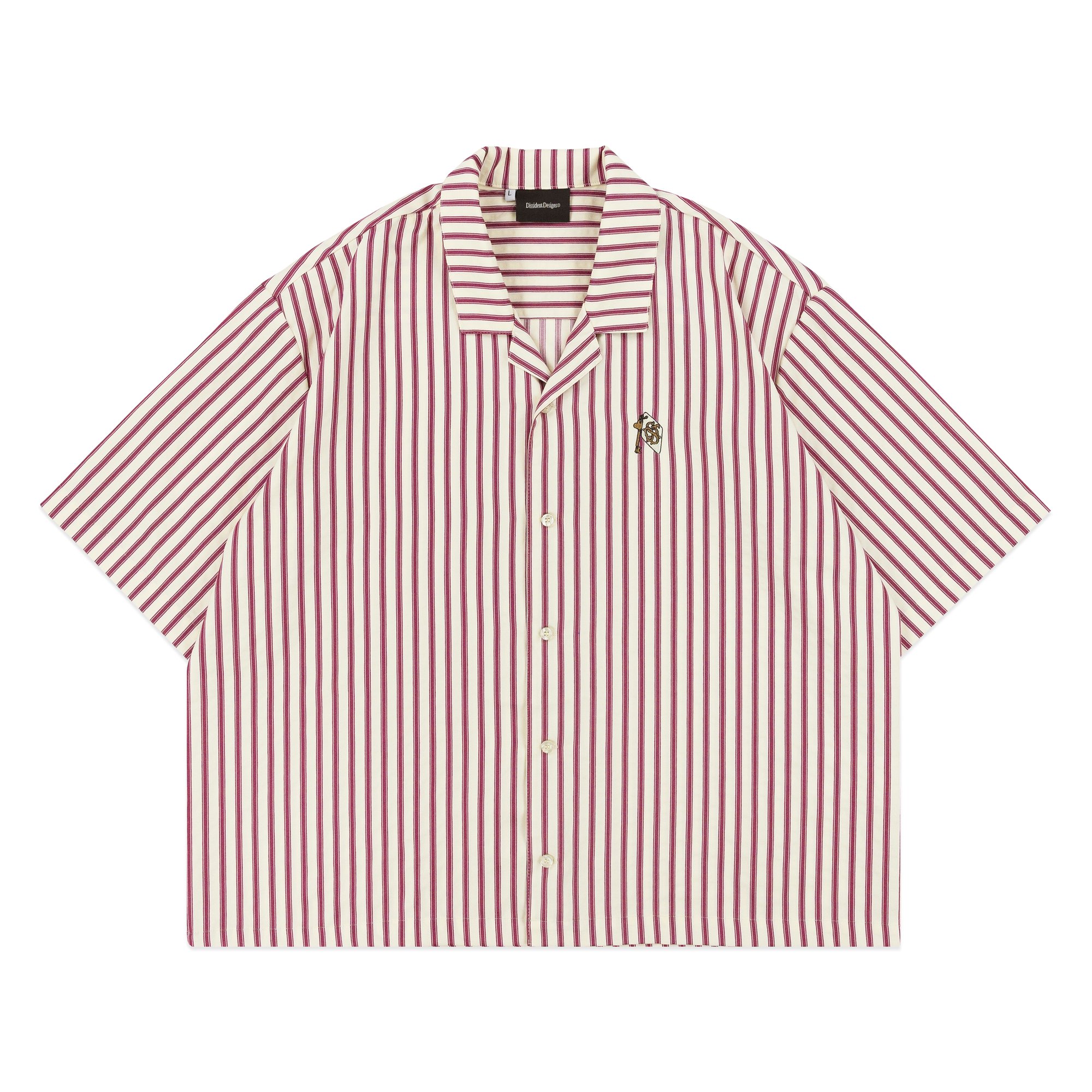Motel Stripes Shirt In Cherry/Milk
