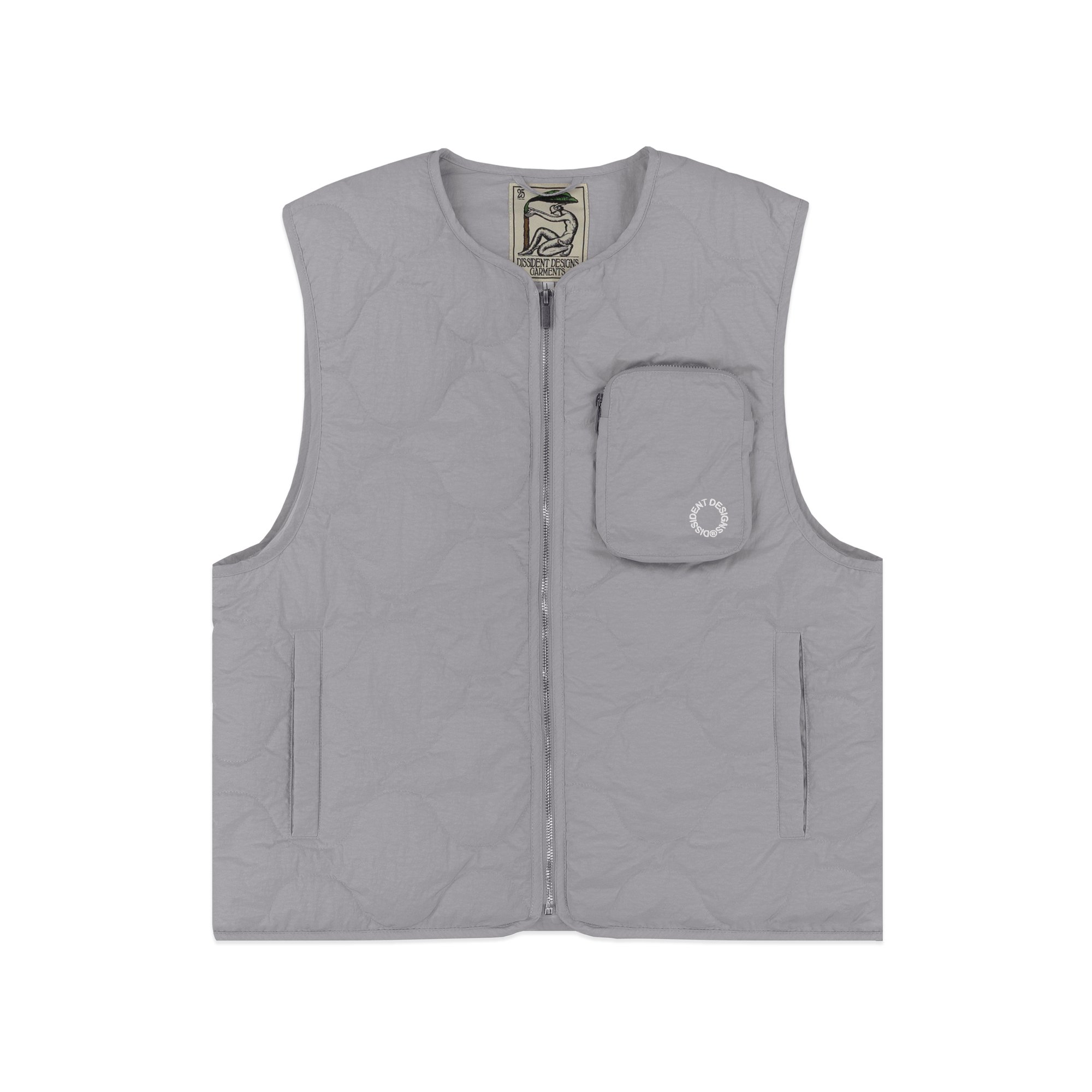 Quilted Marble Vest In Grey