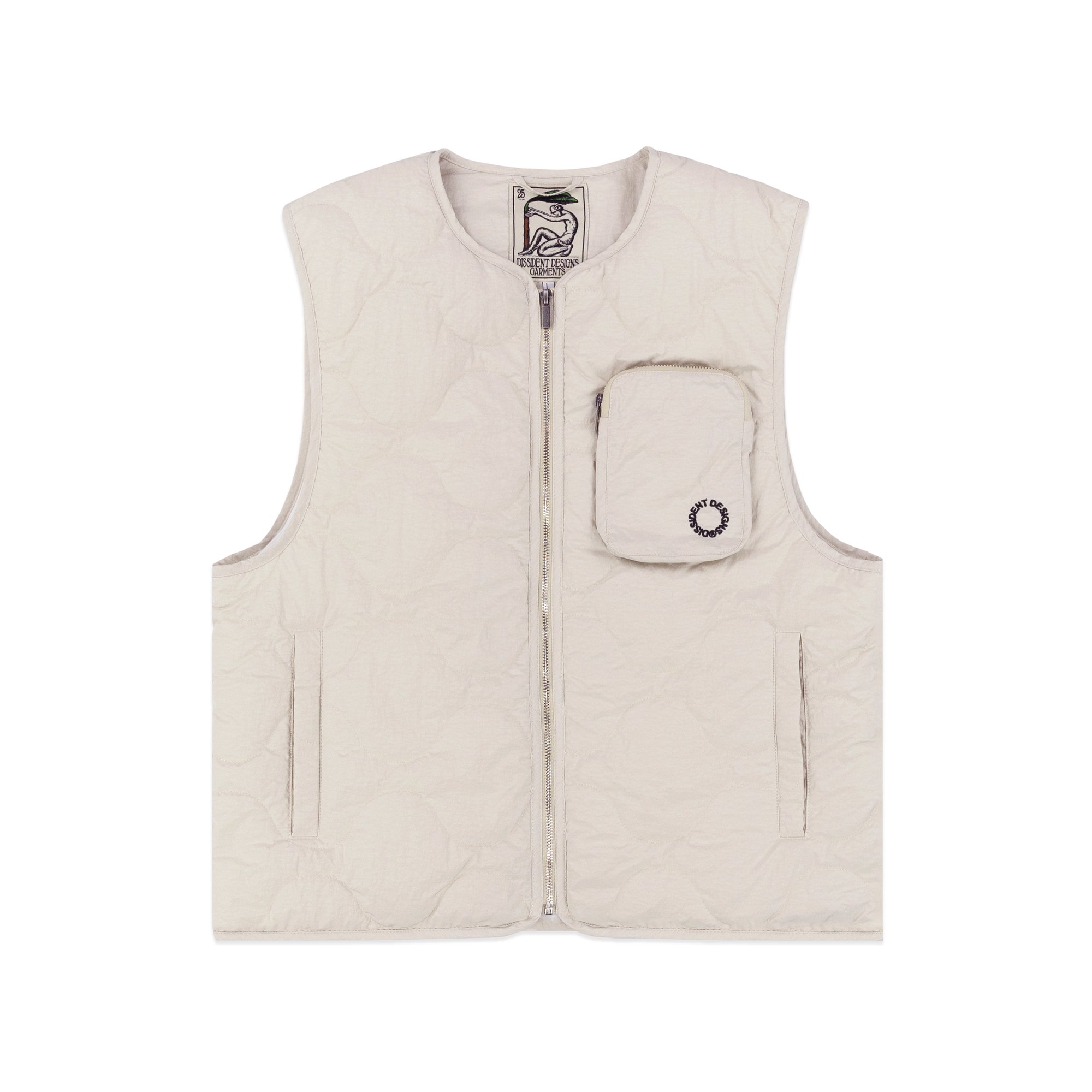 Quilted Marble Vest In White Sand